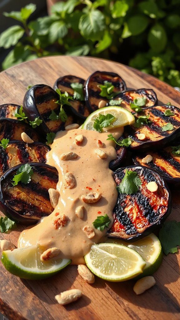 grilled eggplant with sauce