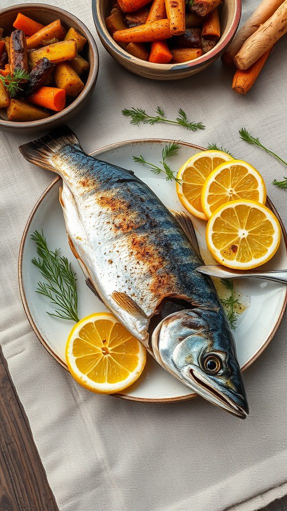 grilled fish with herbs