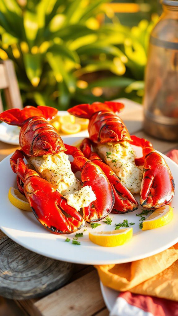 grilled lobster with garlic