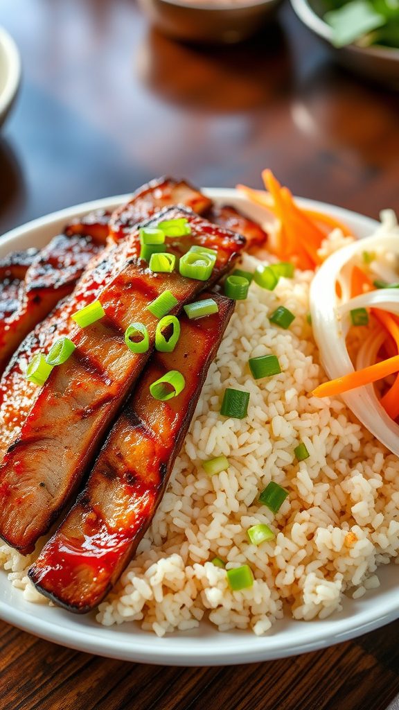 grilled pork over broken rice