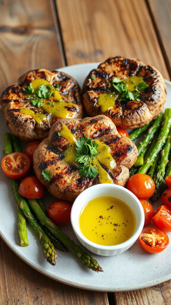 grilled portobello mushrooms seasoned