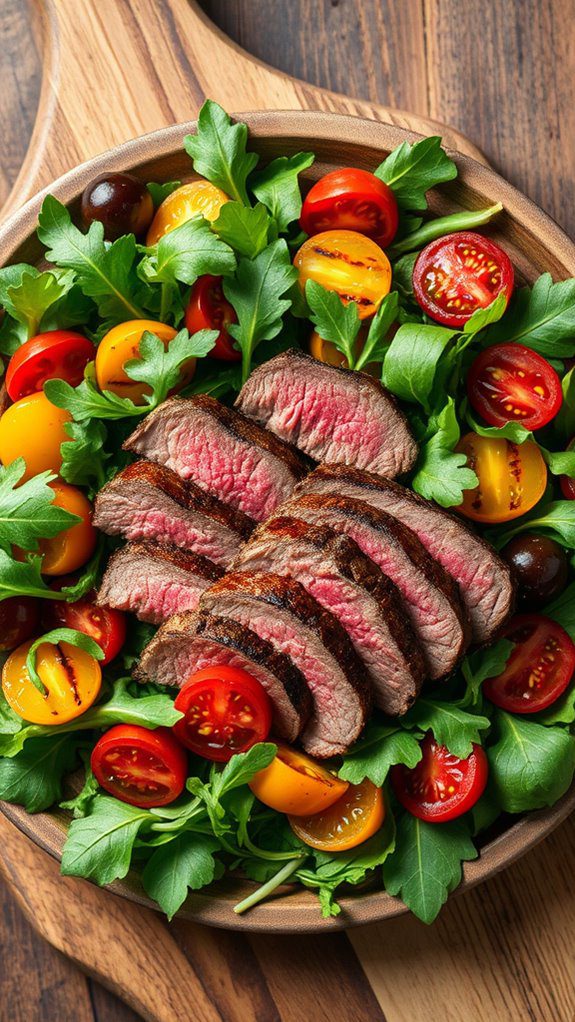 grilled steak arugula salad