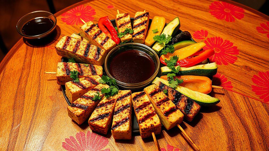 grilled tofu vegetable skewers