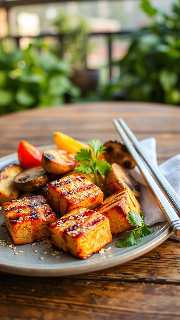 grilled tofu with teriyaki