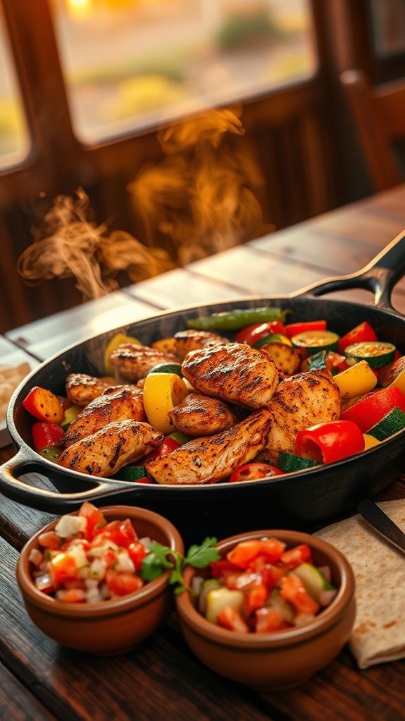 grilled vegetable fajitas dish