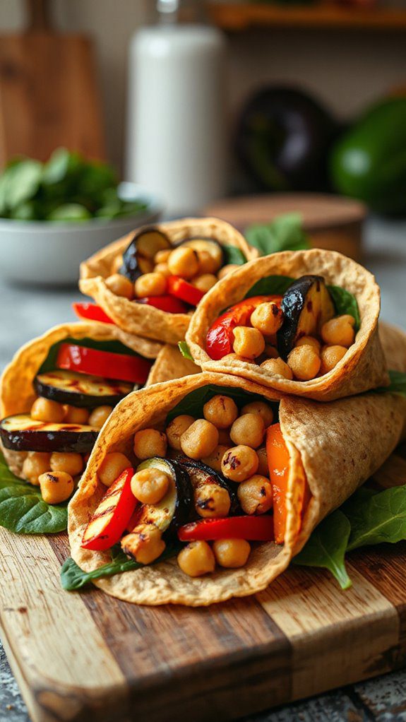 grilled veggie and chickpea wraps grilled veggie and chickpea wraps