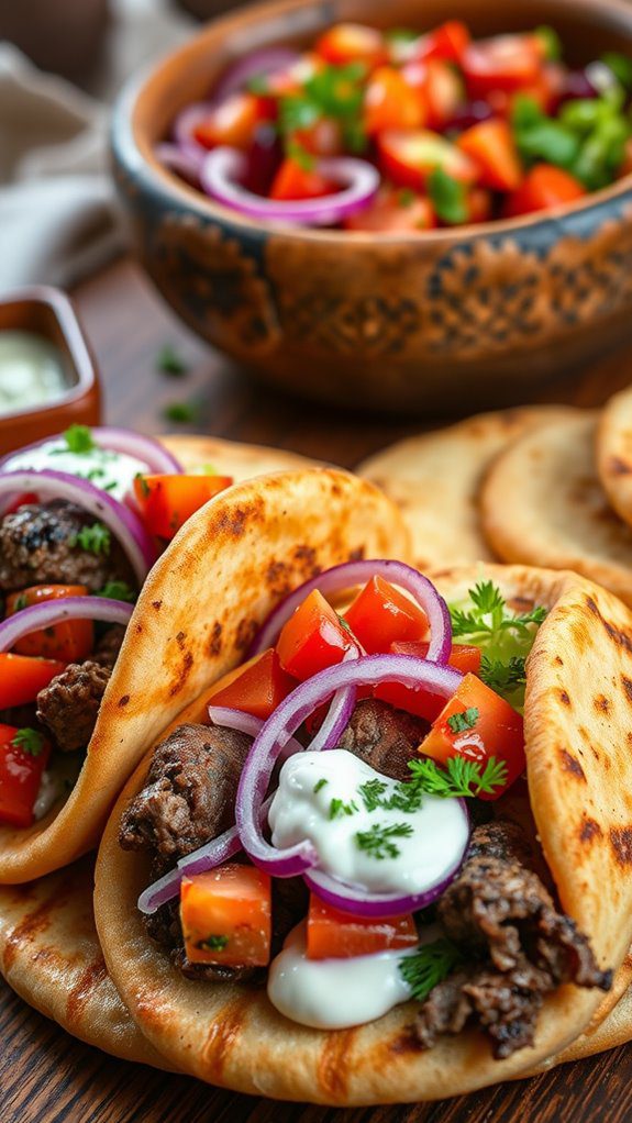 gyros with homemade pita