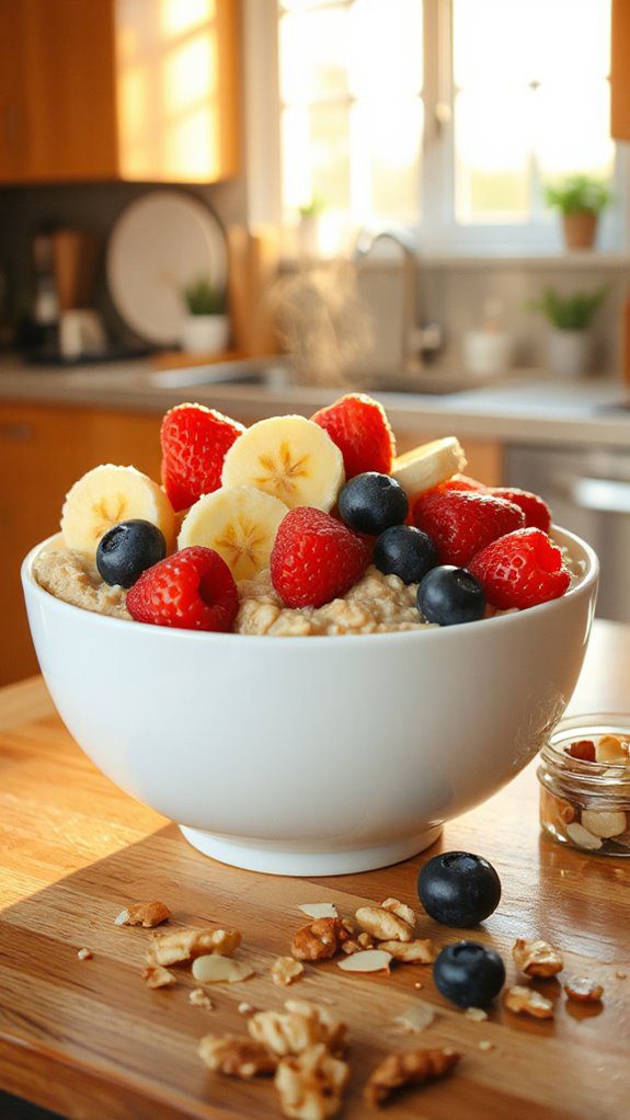 healthy breakfast with toppings