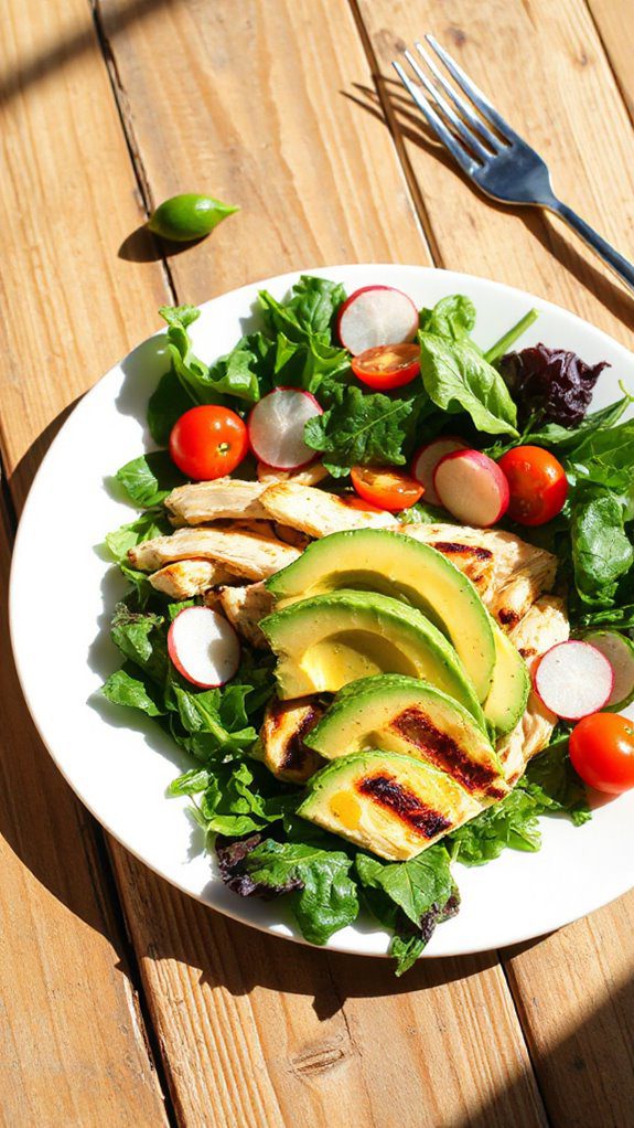 healthy chicken avocado salad