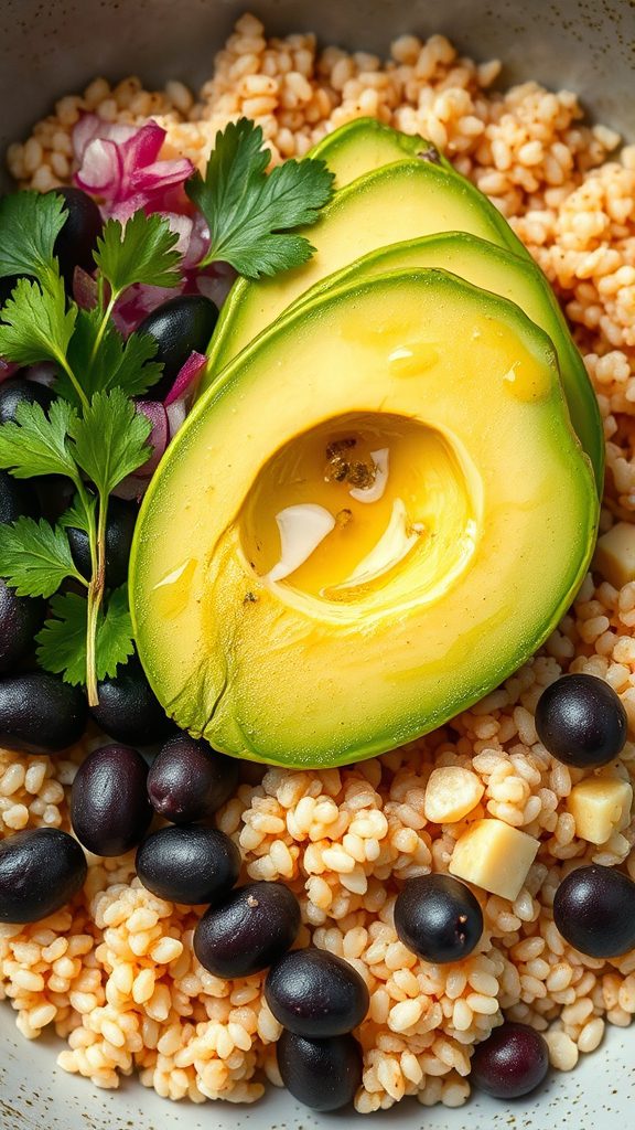 healthy grain and beans