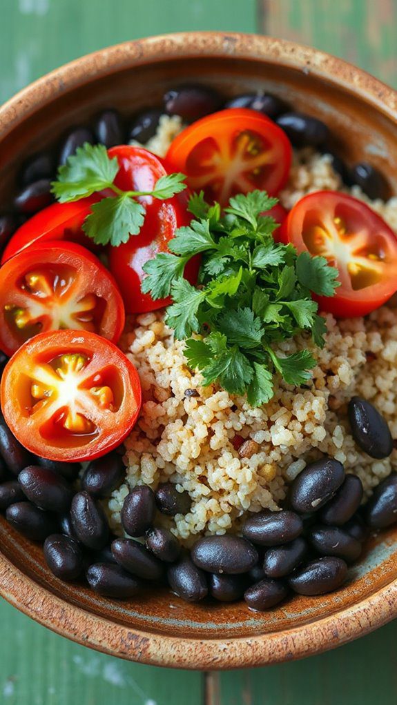 healthy grain and beans