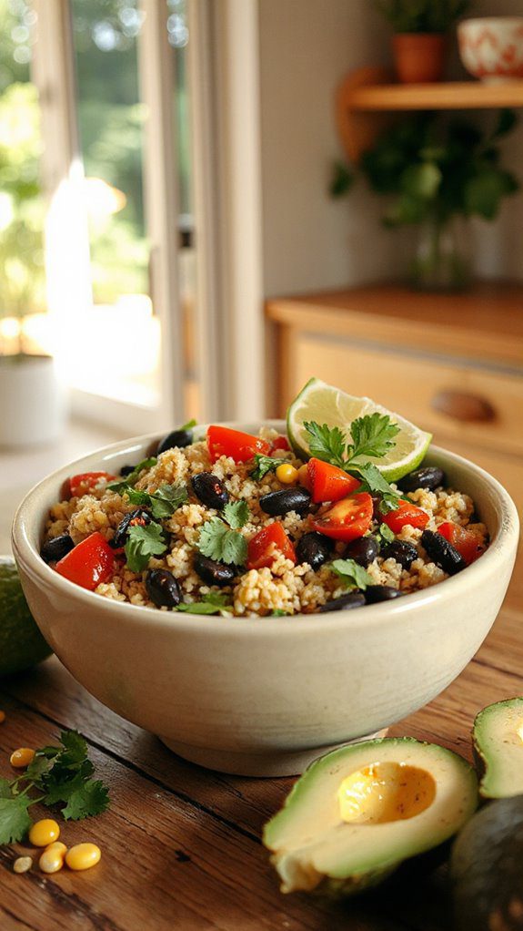 healthy grain and beans