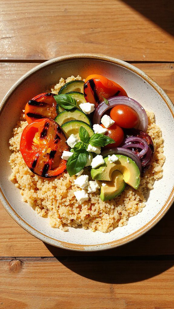 healthy grain and veggies