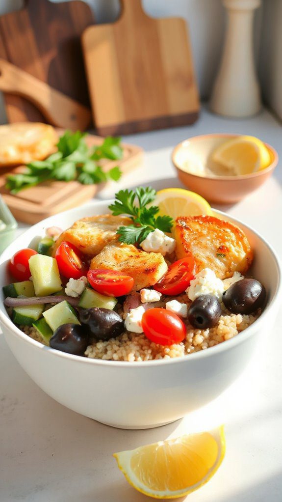 healthy greek chicken bowl
