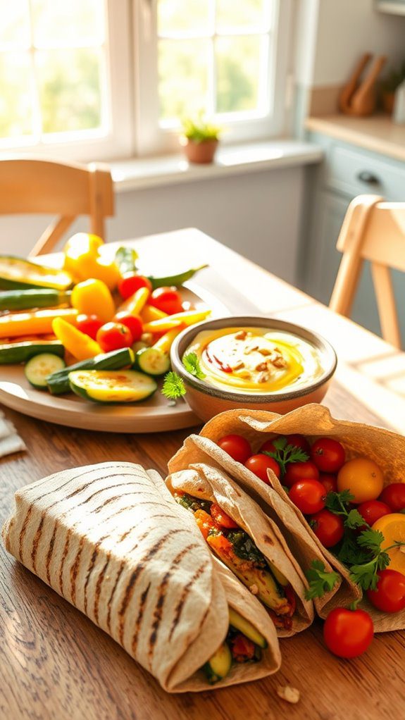 healthy grilled vegetable wraps