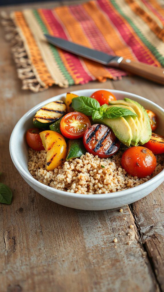 healthy grilled veggie bowl