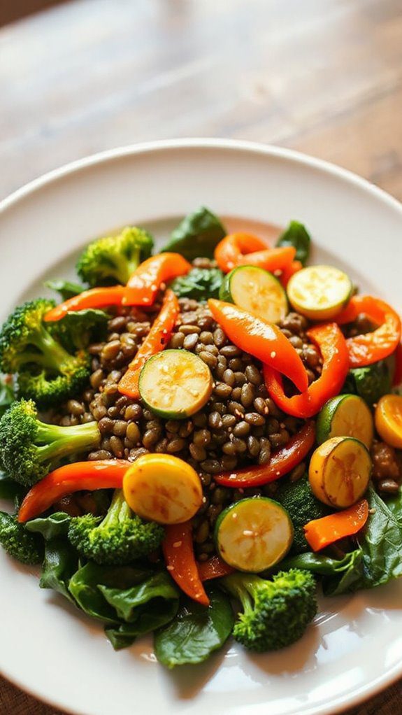 healthy lentil veggie dish