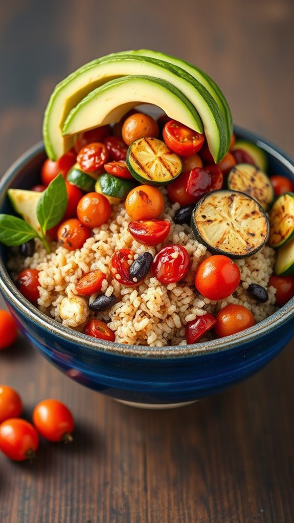 healthy mediterranean grain bowl