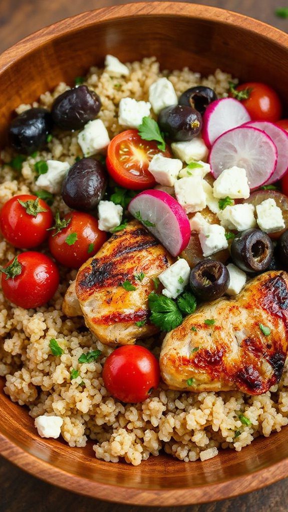 healthy mediterranean quinoa bowl