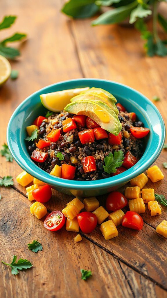 healthy quinoa bean bowls