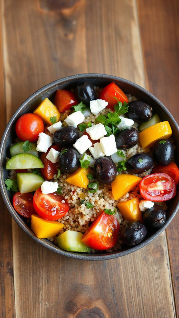 healthy quinoa mediterranean dish