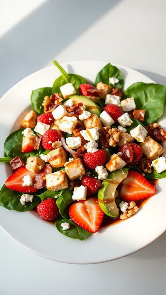 healthy spinach strawberry salad