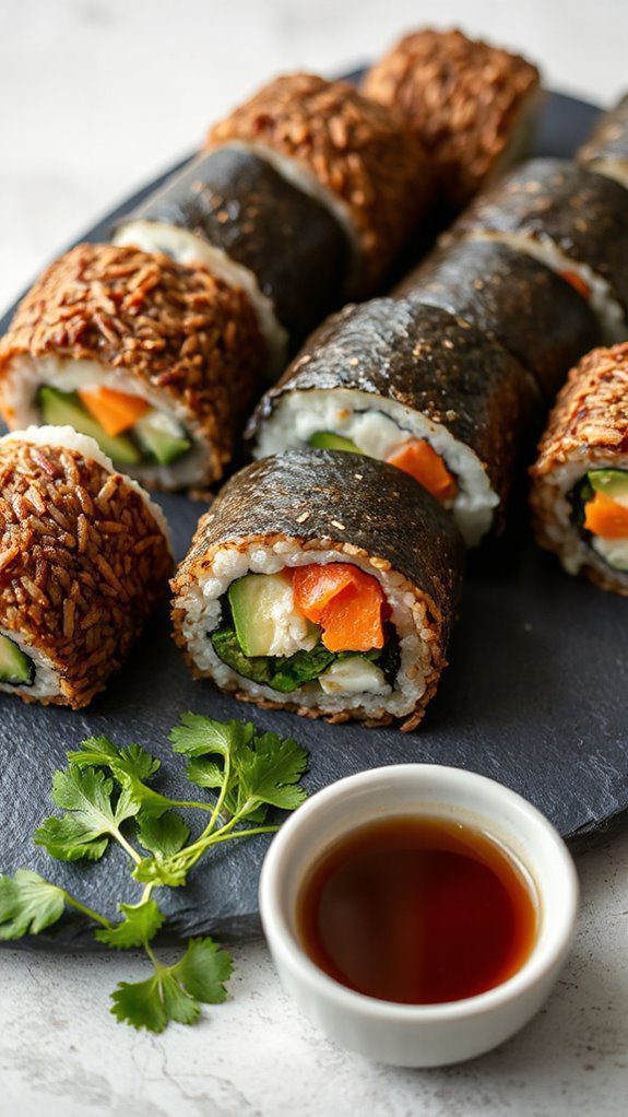 healthy sushi with brown rice