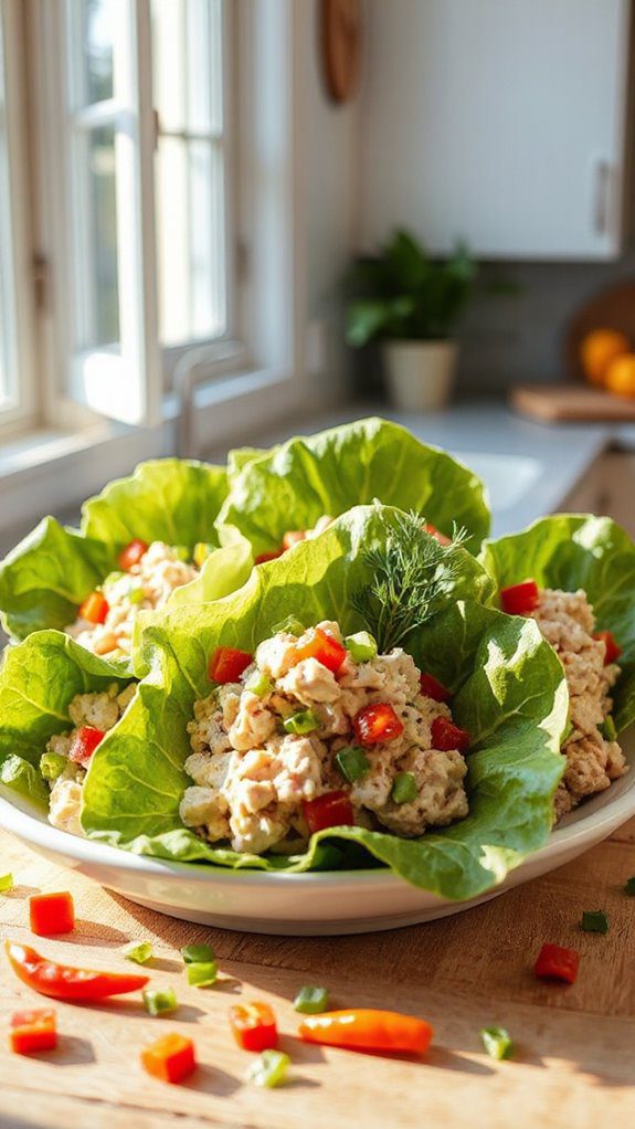 healthy tuna lettuce wraps