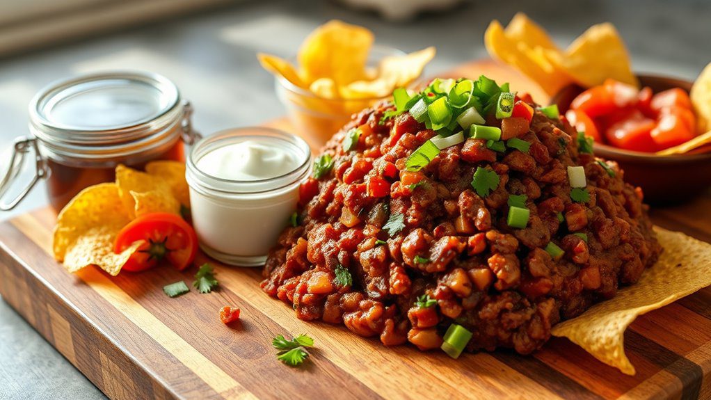 hearty beef chili burger
