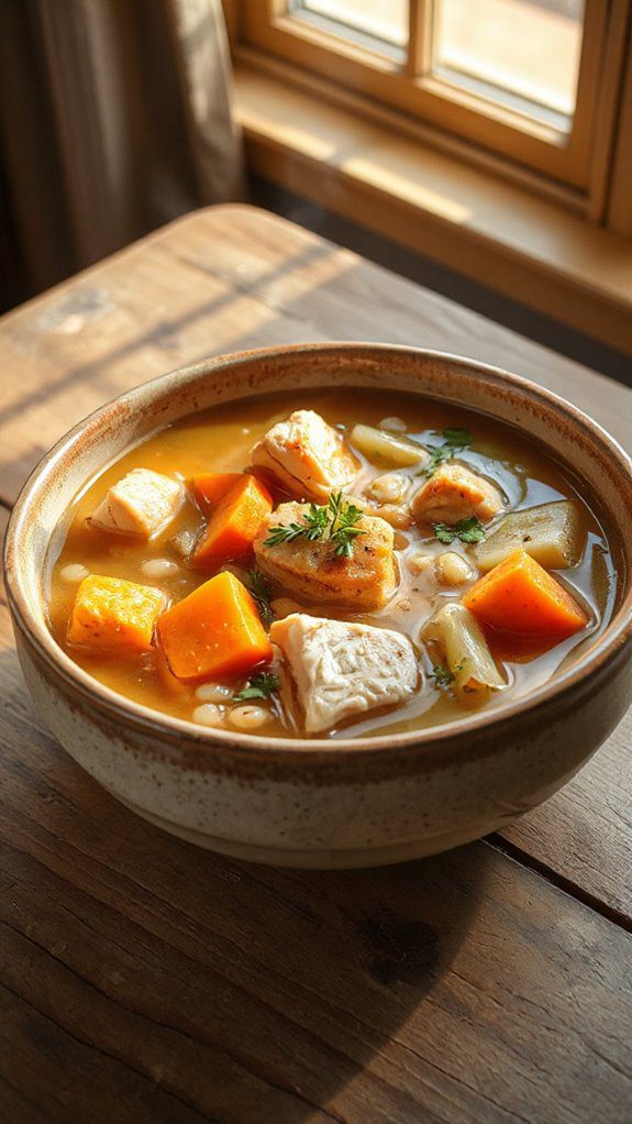 hearty chicken and barley hearty chicken and barley