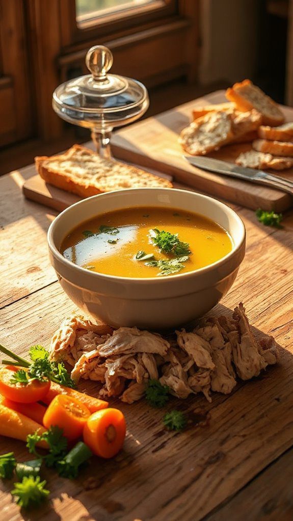 hearty chicken broth soup