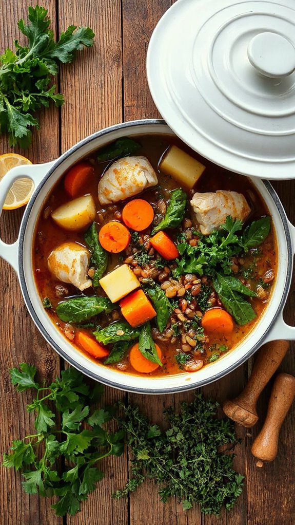 hearty chicken lentil soup