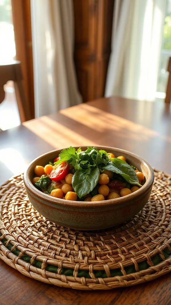 hearty chickpea spinach stew