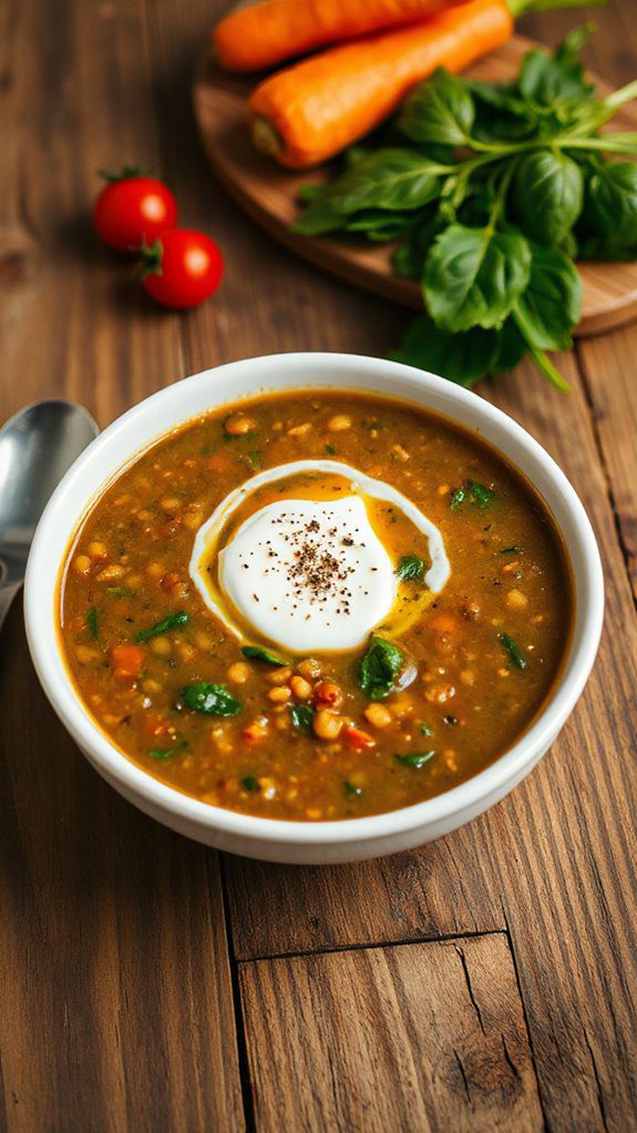 hearty lentil spinach soup hearty lentil spinach soup