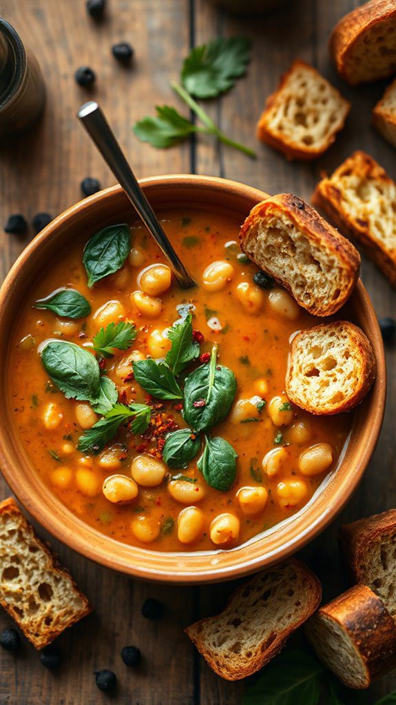 hearty lentil spinach soup