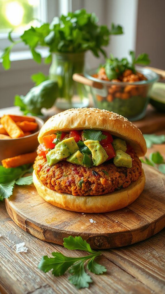 hearty lentil veggie burgers