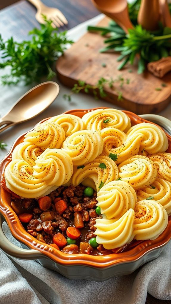 hearty meat pie topped hearty meat pie topped