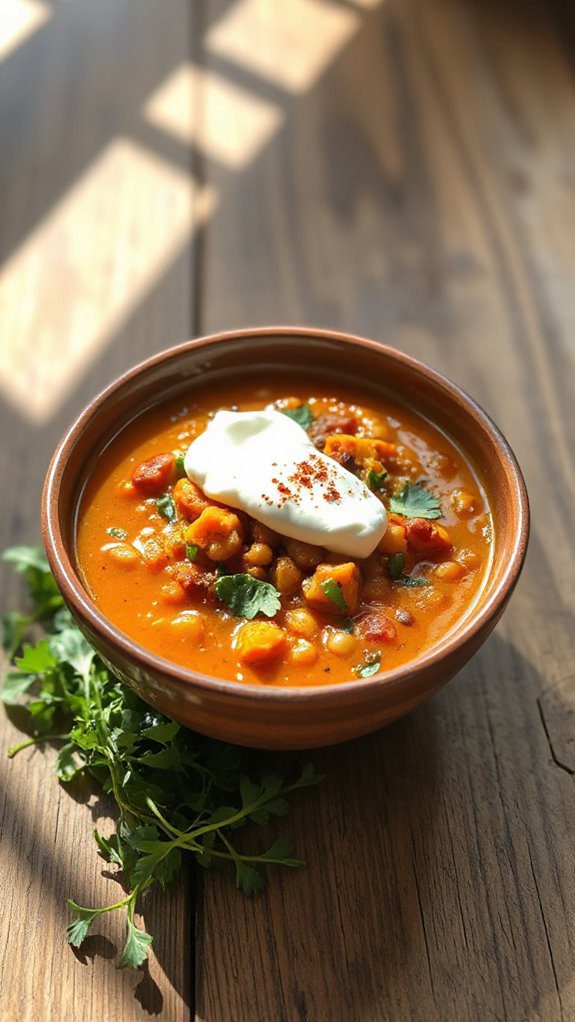 hearty pumpkin lentil stew