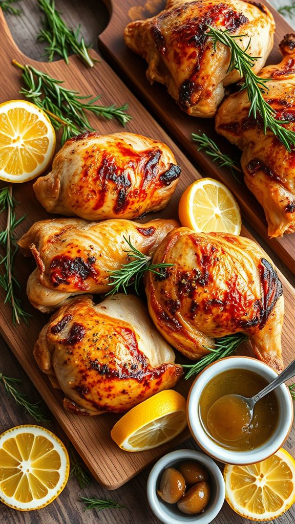 herb infused roasted chicken thighs