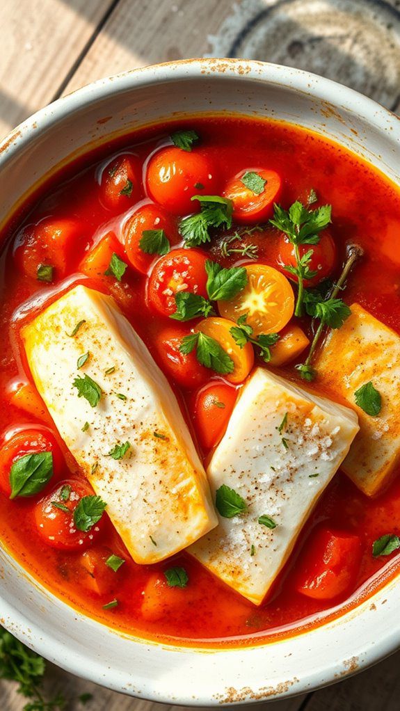 herb infused tomato fish stew herb infused tomato fish stew