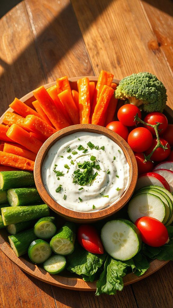 herb infused yogurt vegetable dip