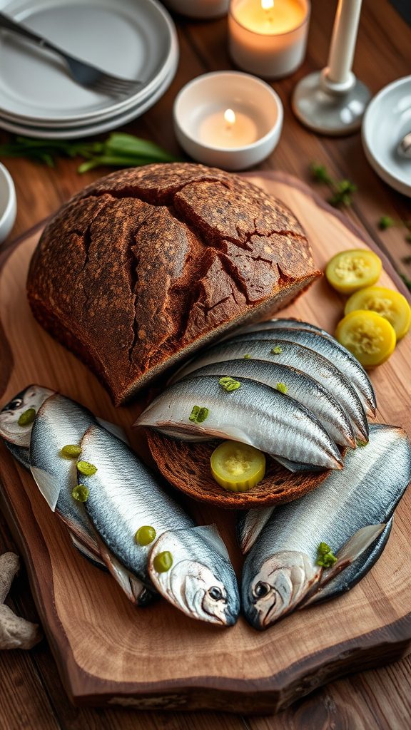 herring and pickles sandwich