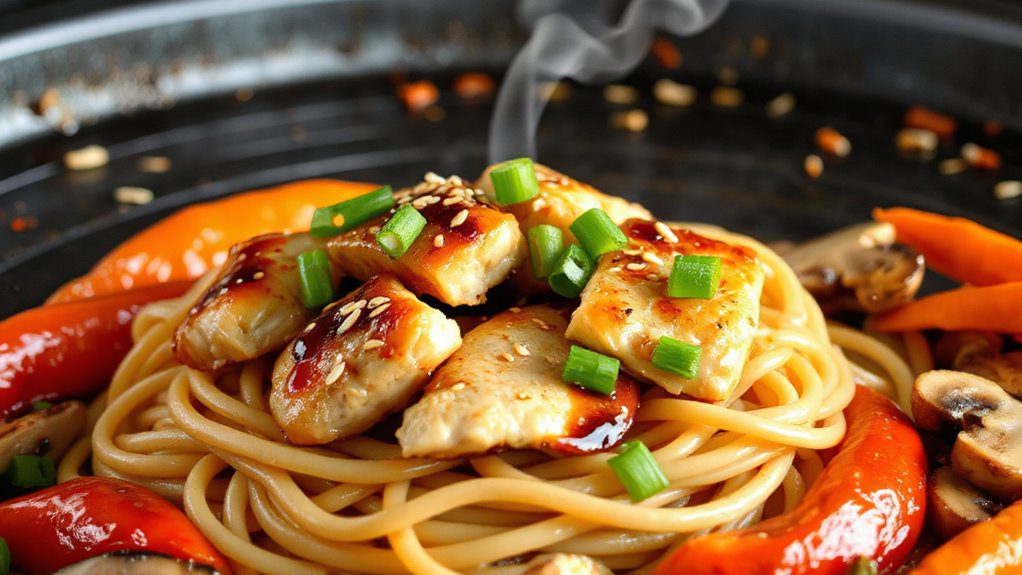 hibachi chicken noodle stir fry