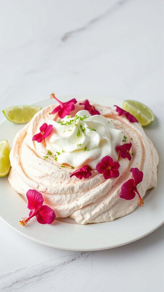 hibiscus lime meringue dessert