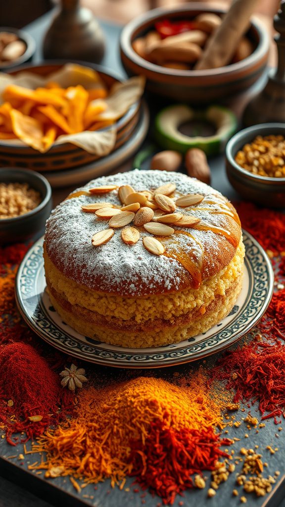 honey almond semolina cake