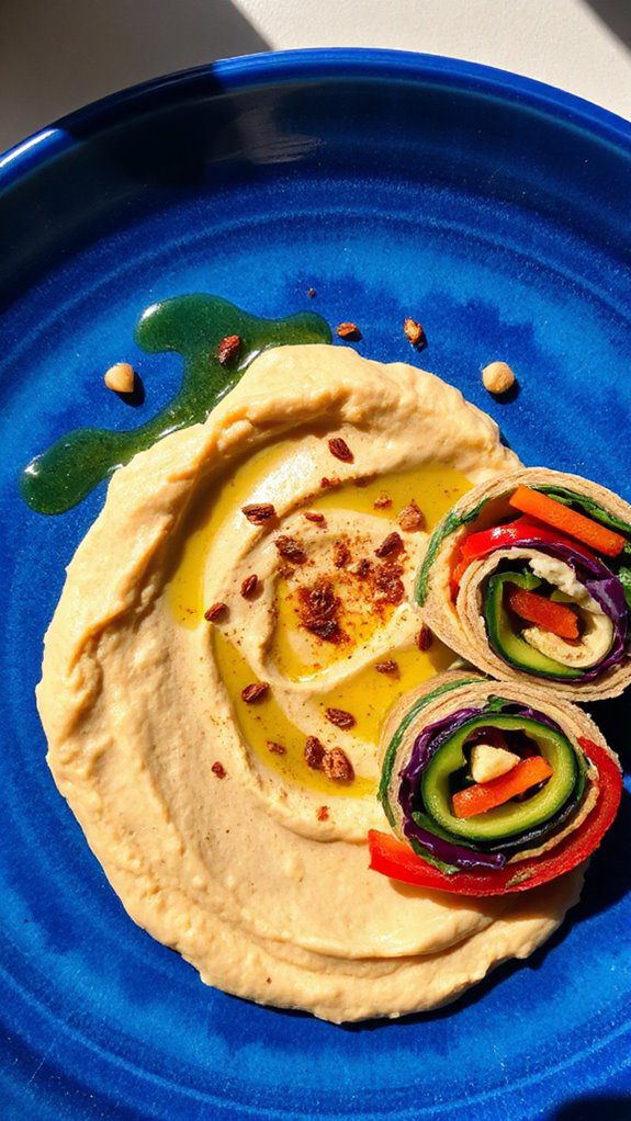 hummus and vegetable wrap