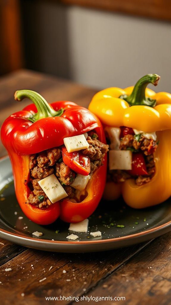 italian flavored stuffed peppers recipe