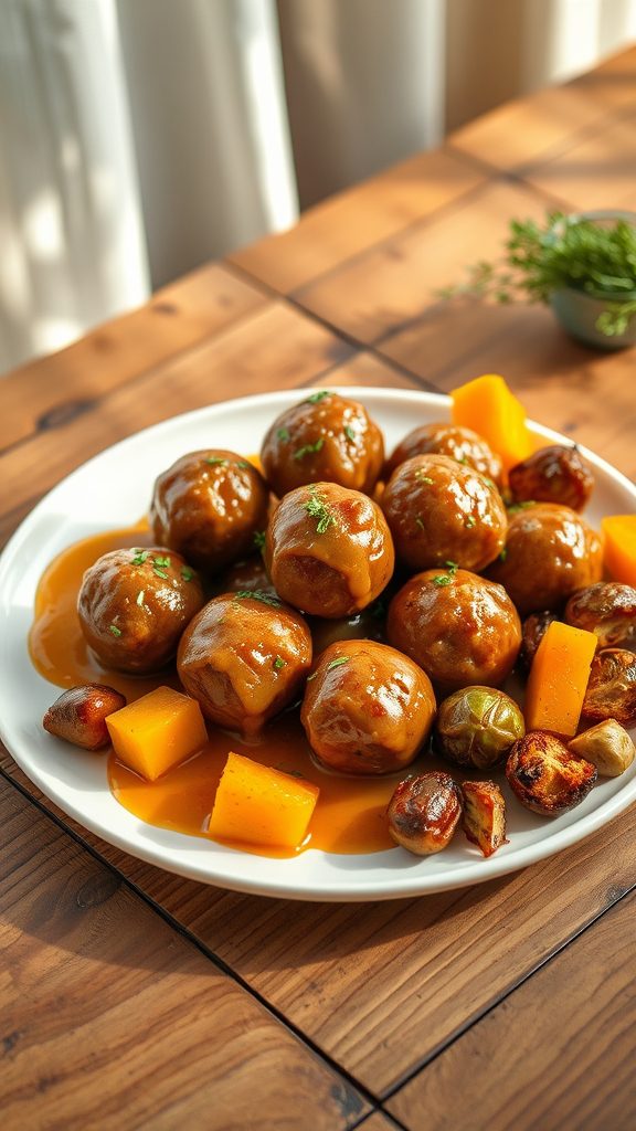 juicy meatballs with apricot glaze