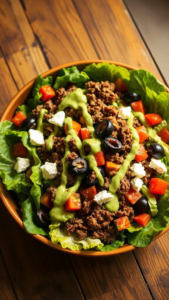 keto salad with avocado