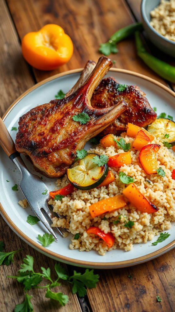 lamb chops with apricot couscous